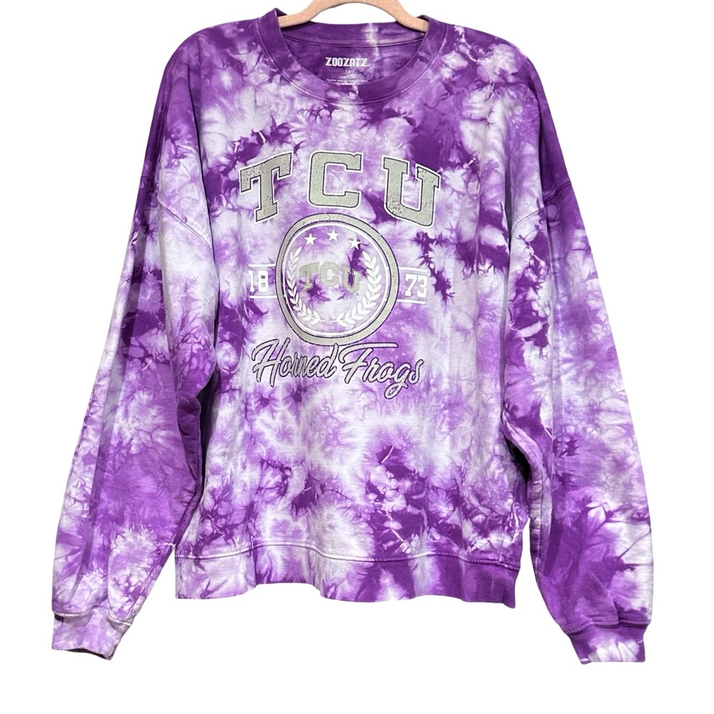 Zoozatz TCU Texas Christian University Oversized Crewneck Sweatshirt